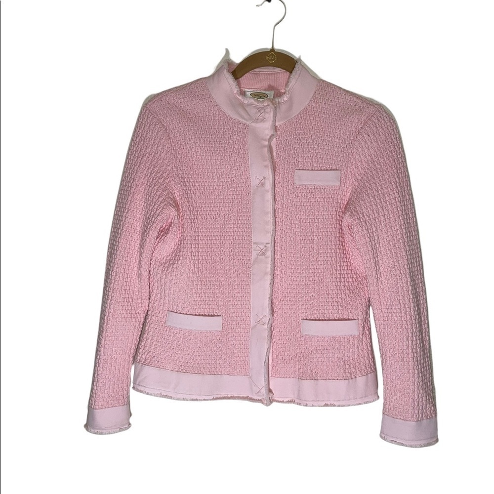 Talbots Textured Cotton Cardigan Size Small. GUC magnetic button front. - Picture 1 of 13